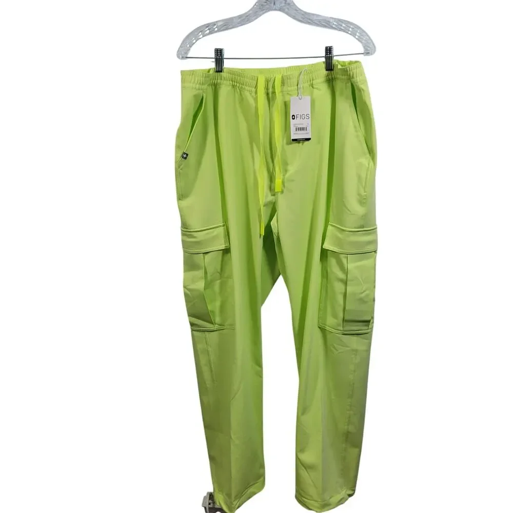Figs Ivano Neon Green Technical Collection Cargo Scrub Pants Size XL 11926-1257